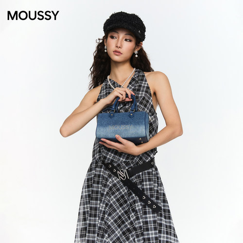 Moussy渐变波士顿包小众百搭新款