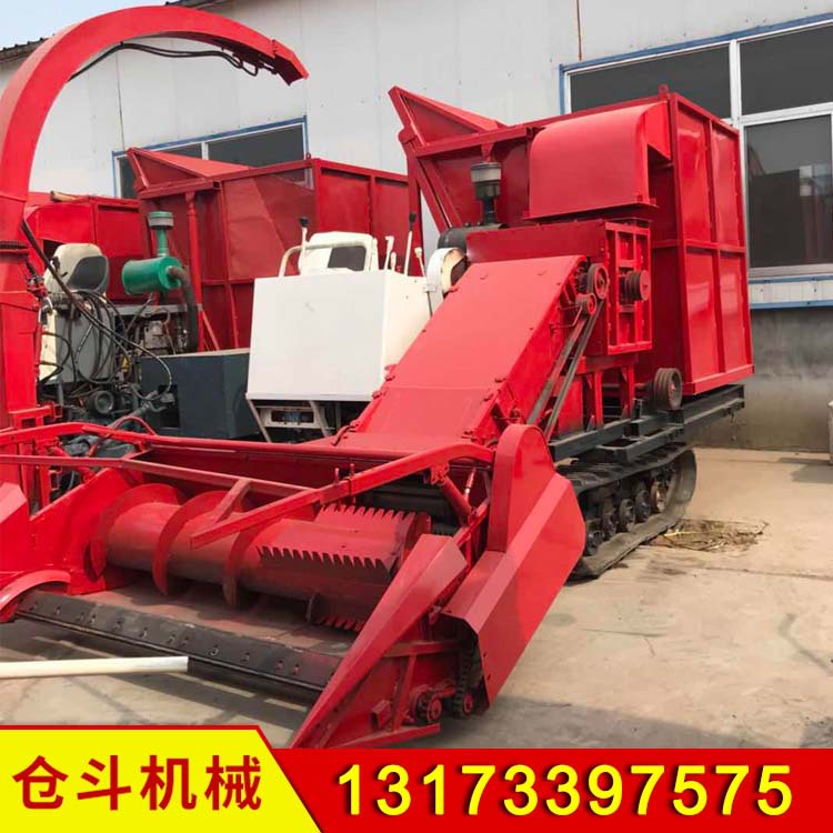 大型联合改装履带式高速转盘青储机 秸秆青储机 玉米秸秆收割机