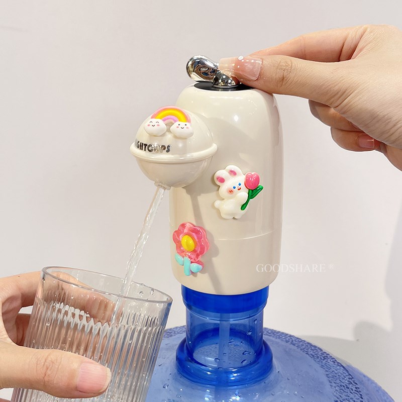 桶装水抽水器电动饮水机取水器可爱E卡通家用纯净水桶自动抽水泵
