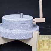 老石磨手工家用石磨石磨石石磨手推青磨盘石磨家用小家用豆浆机