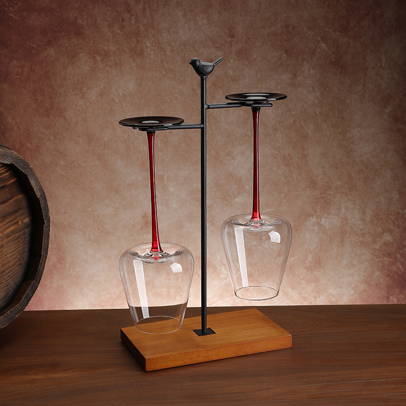 欧式实木红酒杯架子倒挂悬挂高脚酒柜家用装O饰轻奢吊杯展示架摆