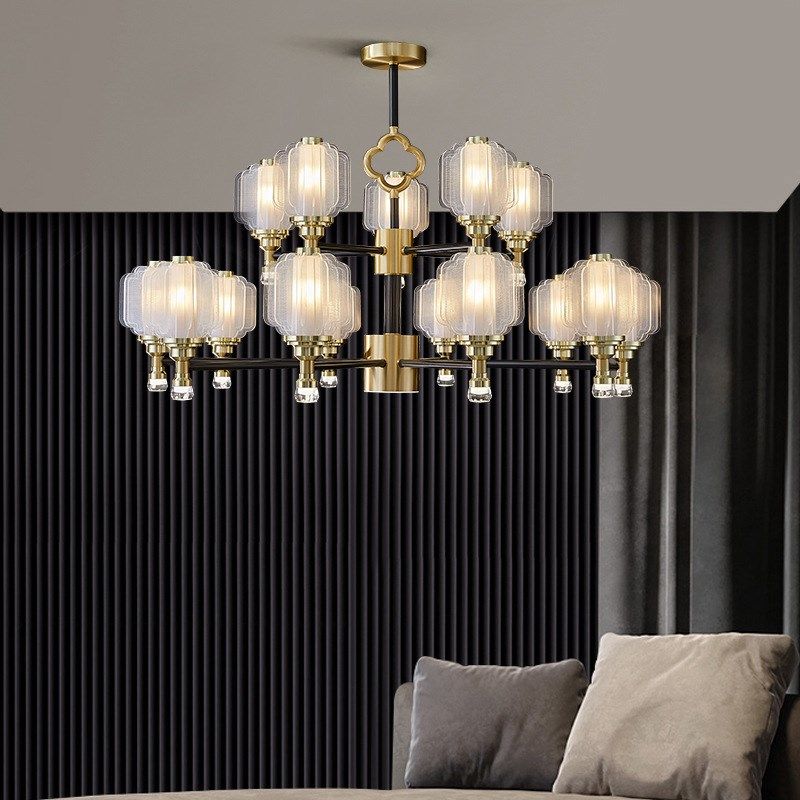 新中式吊灯全铜客厅灯简约现代w中国风餐厅卧室灯2021新款全屋灯,家装灯饰光源,客厅吊灯,淘宝优惠券,粉丝福利购,淘宝优惠卷