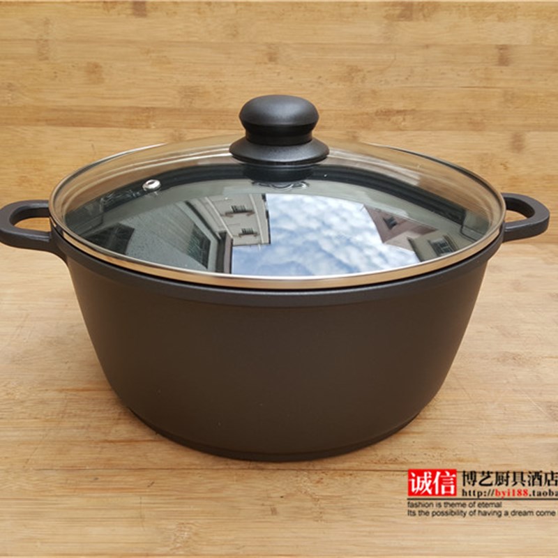 韩式火锅 麻辣烫电磁炉燃气x炉两用深汤锅焖锅熬阿胶专用不粘锅