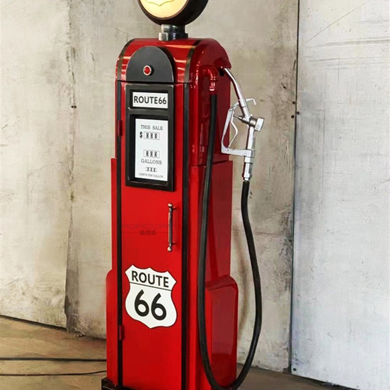 大型复古b怀旧铁皮加油机模型摄影道具酒吧咖啡厅餐厅金属装饰摆
