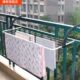 阳台不锈钢晒被子晾衣架简易伸缩折叠防盗窗室外栏杆挂钩防掉衣架