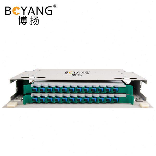 博扬 24芯ODF光纤配线架/子框/单元体满配 SC单模推拉式光纤机架