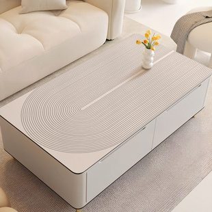 客厅现代简约侘寂风桌布防水防油轻奢高级感皮革茶几垫餐垫茶几布