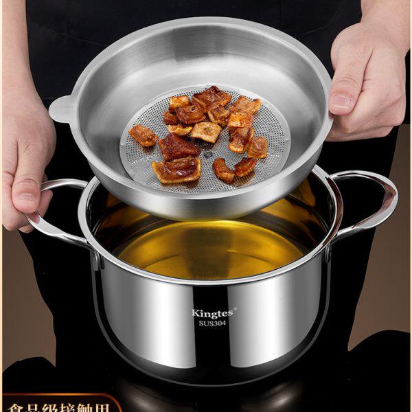 304不锈钢猪油盆滤渣储油罐大容量双耳带盖防尘耐高温装油泼辣子