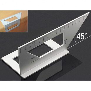 日式木工角尺三角尺0度尺木工9划加厚直尺 角斜线直角45度 铝合金