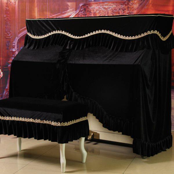 绒布钢琴防尘罩全罩高档轻奢钢琴套盖布半罩现代简约琴凳罩子丝绒