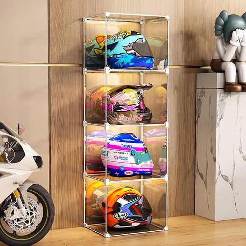 头盔收纳架子摩托车帽子柜家用放置架展示盒头盔摆放架落地收纳架