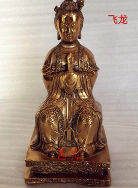 飞龙纯铜泰山圣母泰山老母碧霞元君铜像家居工艺品摆件