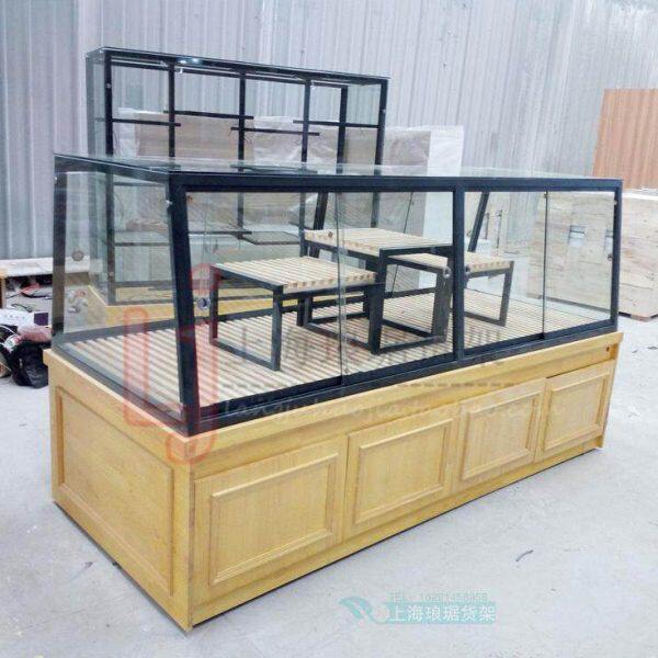 铁艺面包展示柜实木面包边岛柜中岛柜模型展柜糕点展示架货架展架