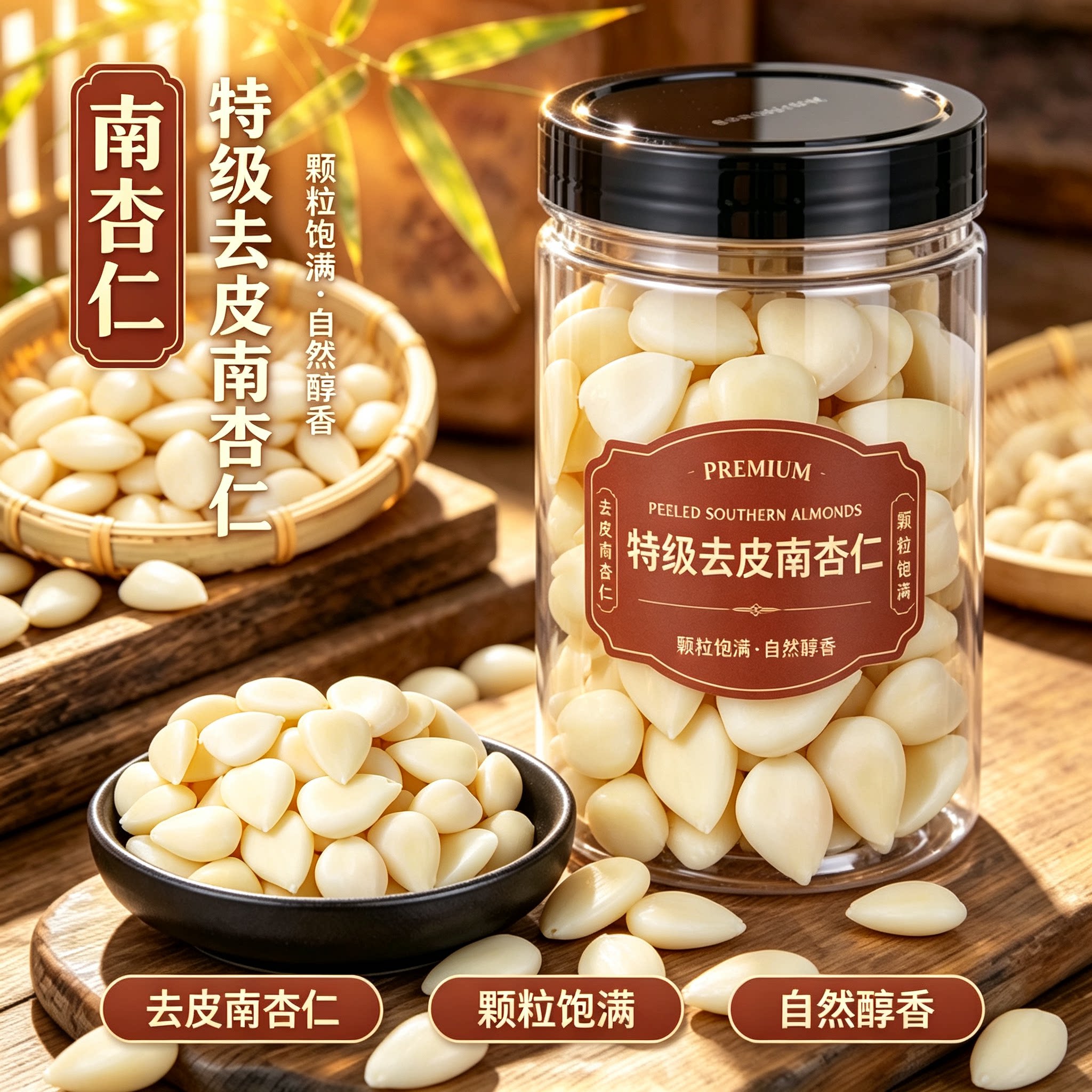 正宗南杏仁去皮无硫无熏