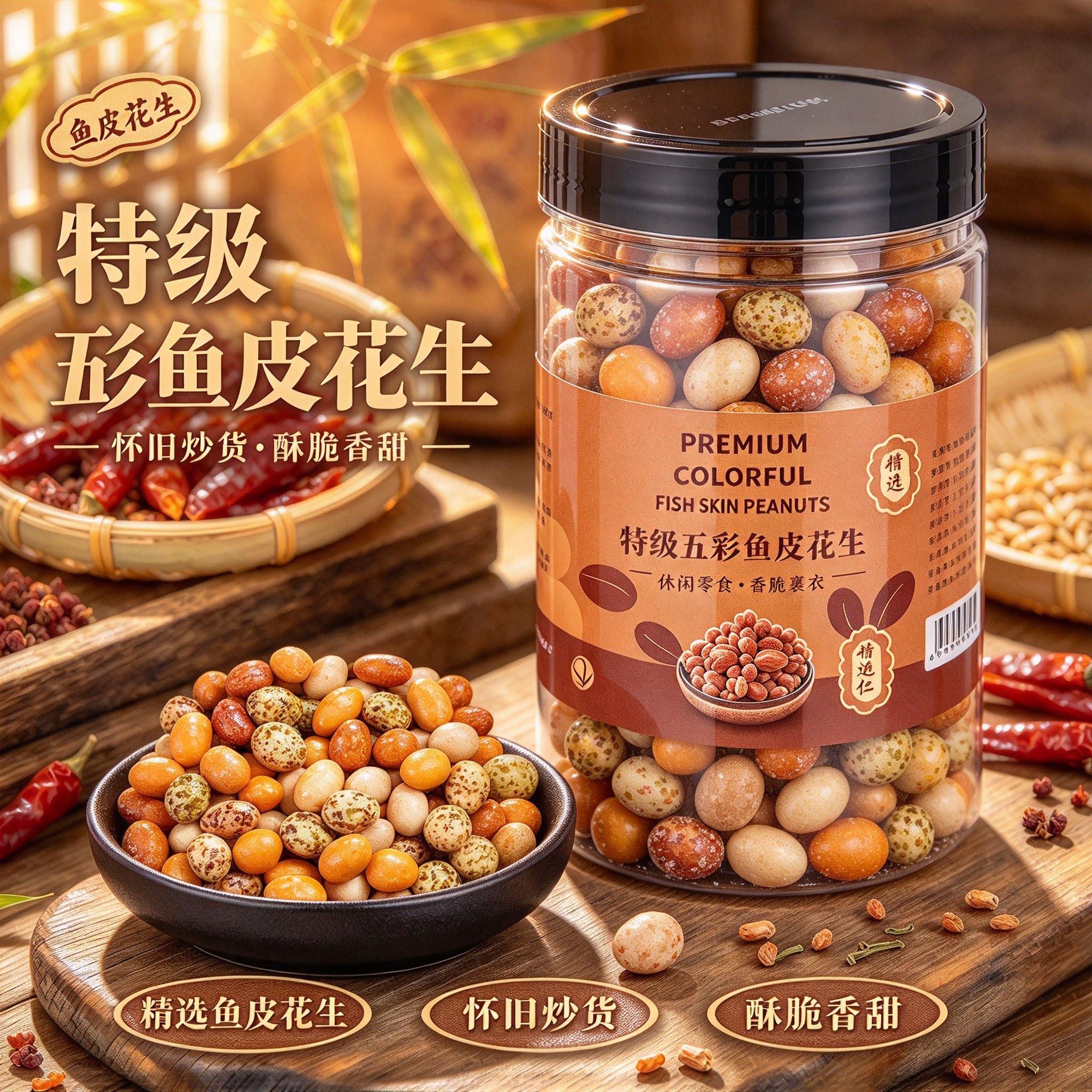 香酥脆皮日本豆500g罐装怀旧