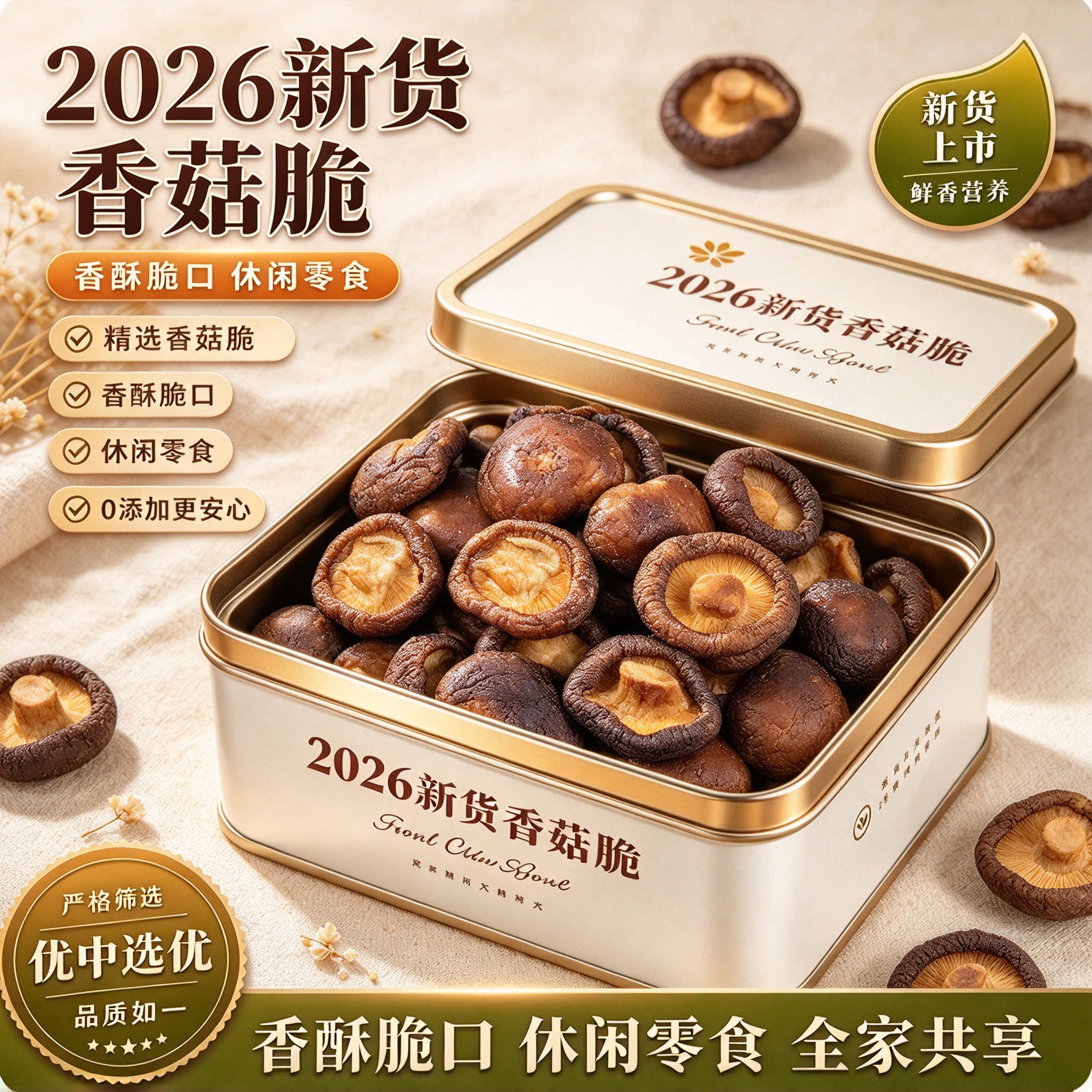 黑松露香菇脆冻干即食果蔬脆