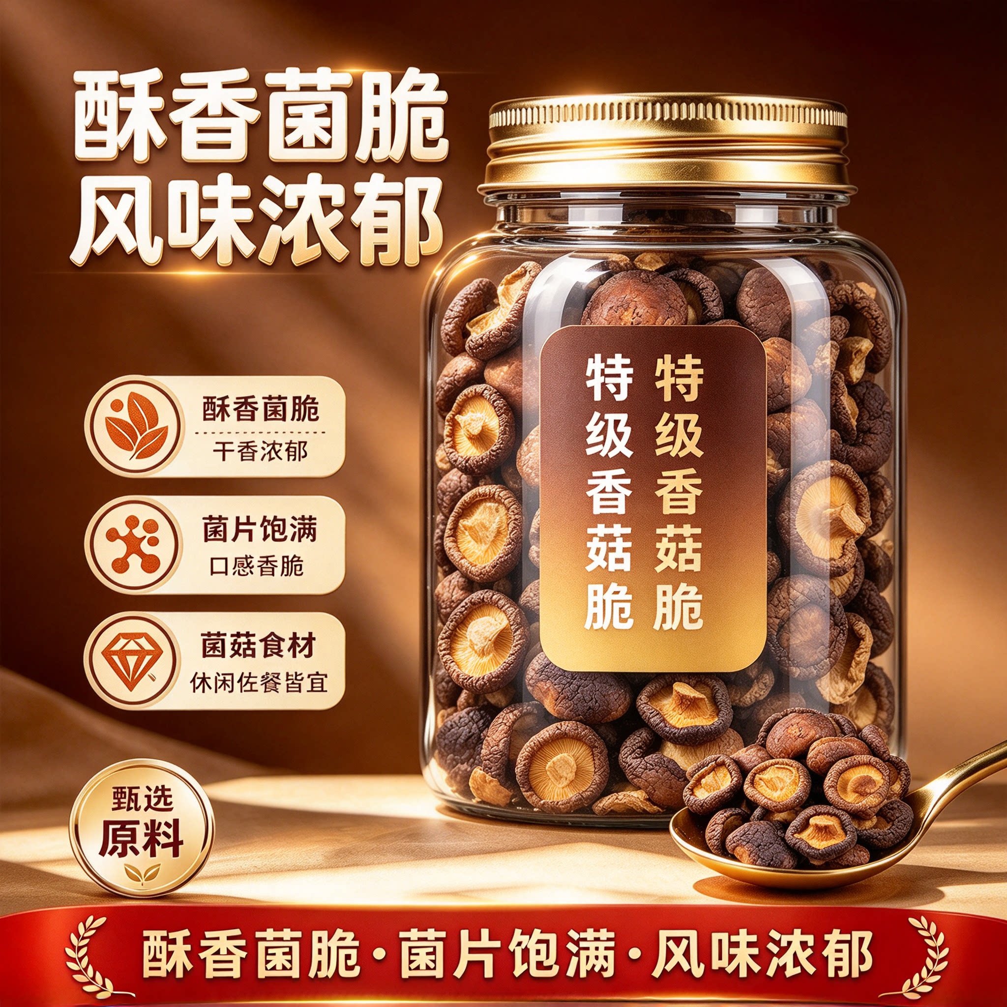 黑松露香菇脆冻干即食果蔬脆