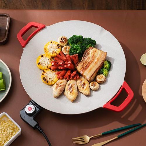 韩式不粘锅烤盘烤肉盘烤肉锅烧烤炉电烤锅家用商用双耳盘子家庭