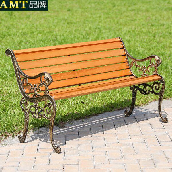 公园椅户外长椅实木园林休闲椅广场椅小区防腐木庭院靠背铸铁坐椅