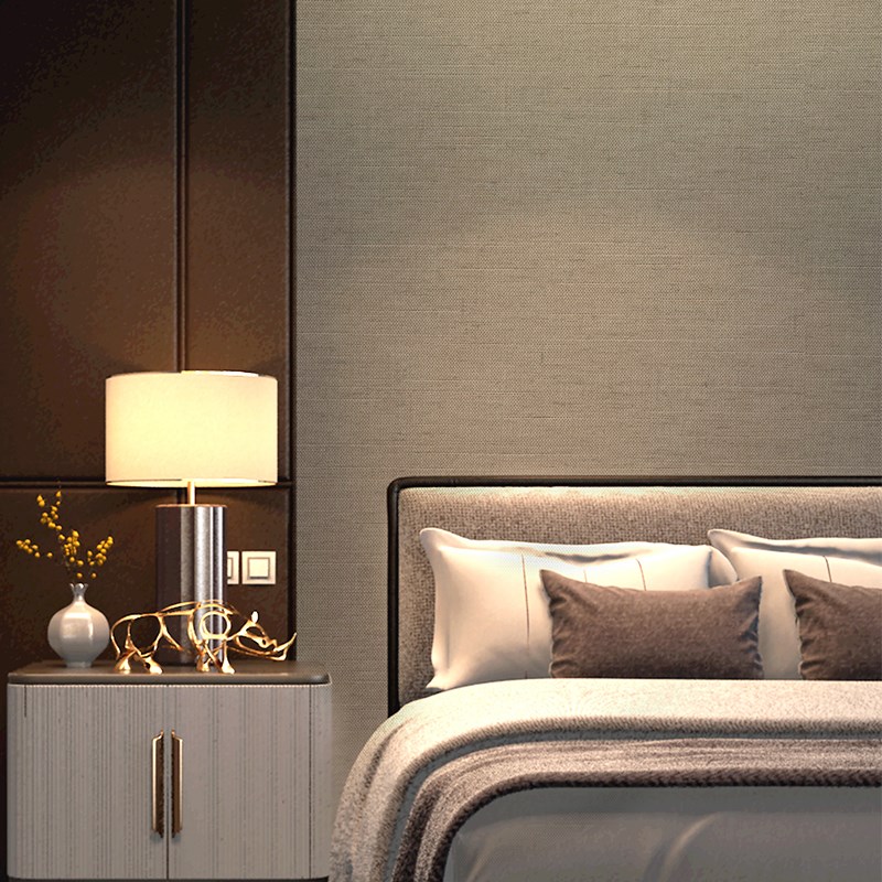 高档亚麻a无缝墙布纯色素色客厅卧室壁纸现代简约电视背景墙壁布