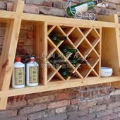 客厅悬挂壁挂简约酒杯架创意欧式 红酒酒柜实木置物架酒架墙壁餐厅