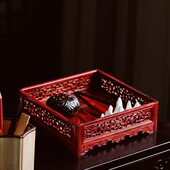 盘文都承盘红木书架办公收纳盒桌面文件柜文件盒镂空小叶紫檀房文