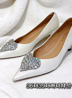 35码39码断码特价法式尖头细跟气质高跟鞋优雅名媛风伴娘婚宴女鞋