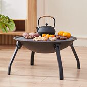 围炉煮茶户外庭院折叠烧烤架便携式 火盆碳烤家用室内取暖炉篝火炉