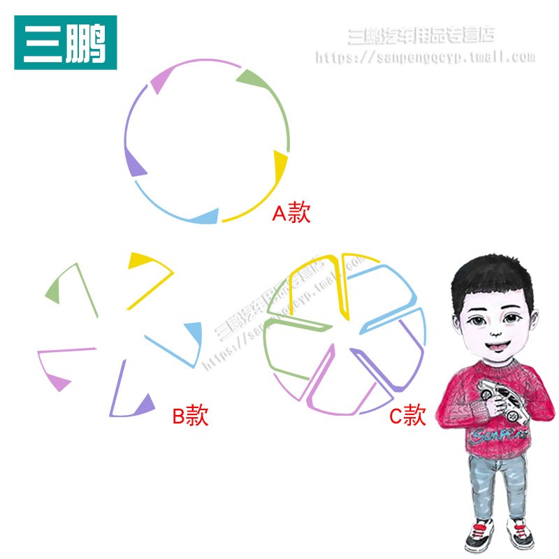 于东风奕派eπ007轮毂贴纸轮廓改装黑化反光防水电镀装饰车贴