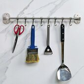 厨房挂钩304不锈钢挂架家用厨具挂杆可移动钩子免钉活动挂勾支架