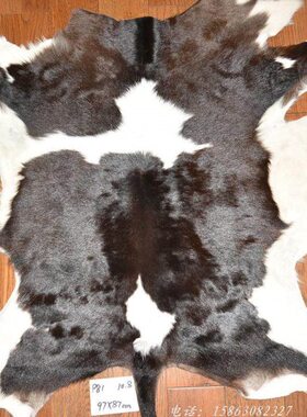 整张奶牛皮地毯皮毛一体羔皮P81轻奢时尚黑白花胎牛皮软包背景墙