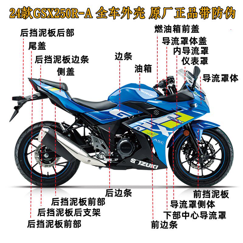 24款GbSX250R-A/E左右导流罩体挡泥板侧体 护板边条侧盖大灯壳外