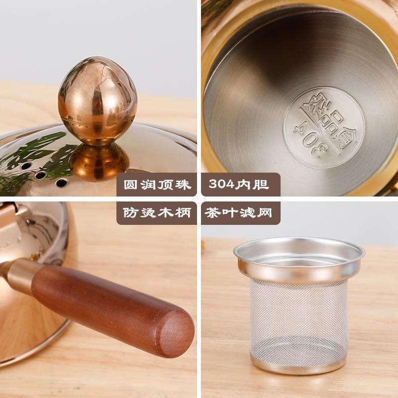 304不锈钢茶壶j平底功夫茶泡茶壶加厚户外烧水壶家用花茶壶小水壶