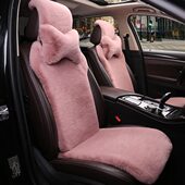 子纯座垫女羊毛兔车垫垫毛小蛮腰汽车坐垫座椅毛绒毛短毛保暖冬季