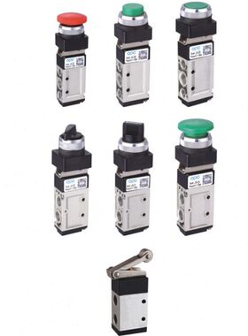 控JM旋转式0气/07气-开关A65滚轮阀机械按钮/三通阀0两位气动手动