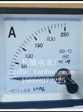 72 72直流电流表  输入显示长城 S【电表厂】* AmA20Q72250