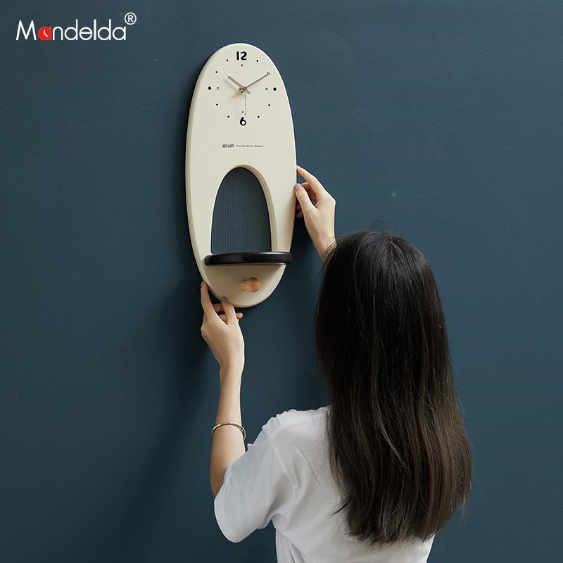 代满得达免打墙孔表挂钟TYOS404客厅家M钟用时尚大气时钟餐厅挂现