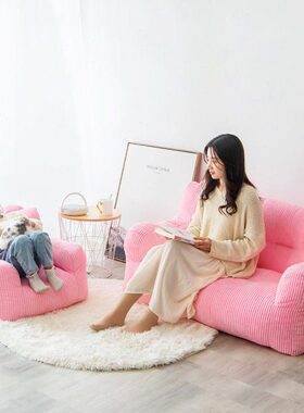 儿童可爱灯芯绒公主单人沙发宝宝迷你双人沙发小型懒人沙发榻榻米