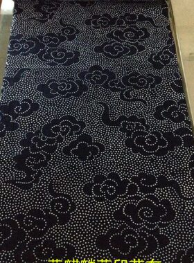 南通特产纯手工蓝麒麟蓝印花布云纹手织布通州土布整卷老字号