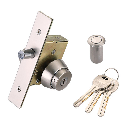 铝合金门木门隐形门锁插销带钥匙双面锁肯德基门锁有框玻璃门地锁