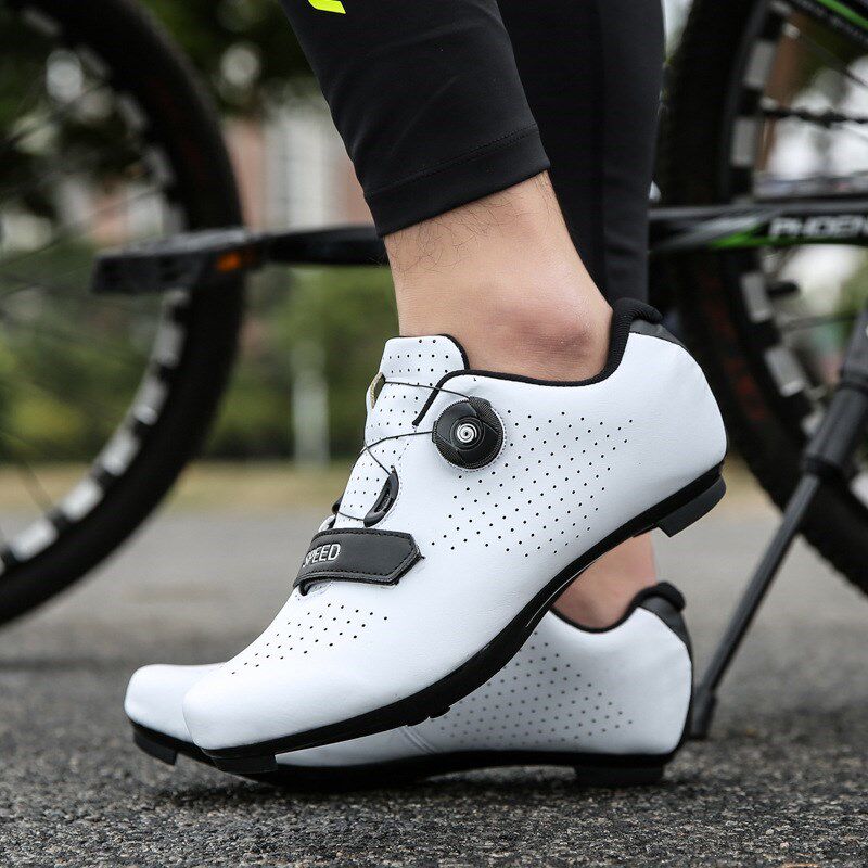 新款带锁骑行鞋双扣卡鞋男女公路自行车助力鞋硬底山地骑车橡胶底