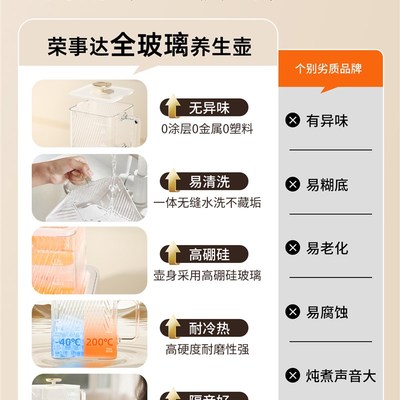 养生壶炖煮一体2025新款全玻璃小型办公室多功能烧水壶电热煮茶壶