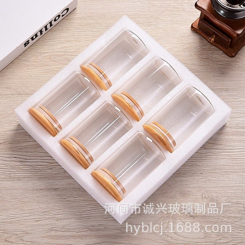 亚马逊玻璃6件套密封罐套装 储物罐 厨房玻璃调料盒 调味品收纳