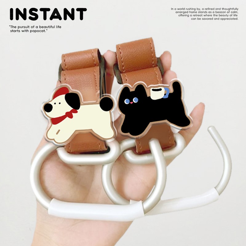 可爱小狗电动车挂钩前置通用原创自行车挂钩强力承重婴儿车挂钩