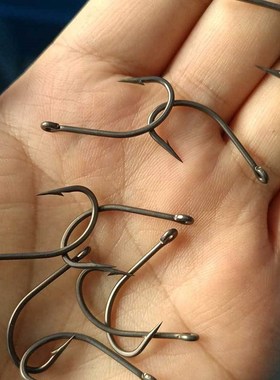 聚四氟乙烯9335飞钓钩长柄散装鱼钩欧洲钓组鲤鱼钩特氟龙管付裸钩