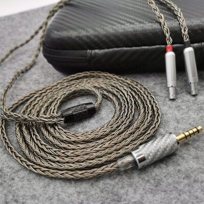 7n单晶铜镀银16芯适用hd800 hd800s平衡耳机3.5升级线4.4卡侬2.5