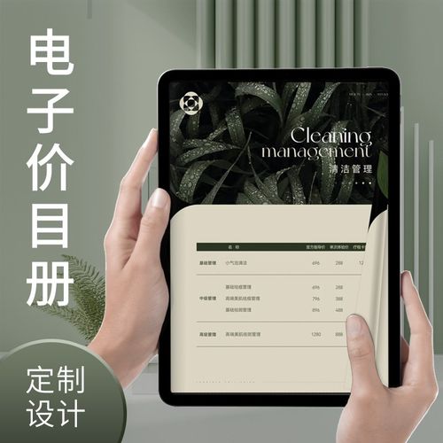 美容院价目表平板iPad电子价目表皮肤管理美甲价格表设计订定制