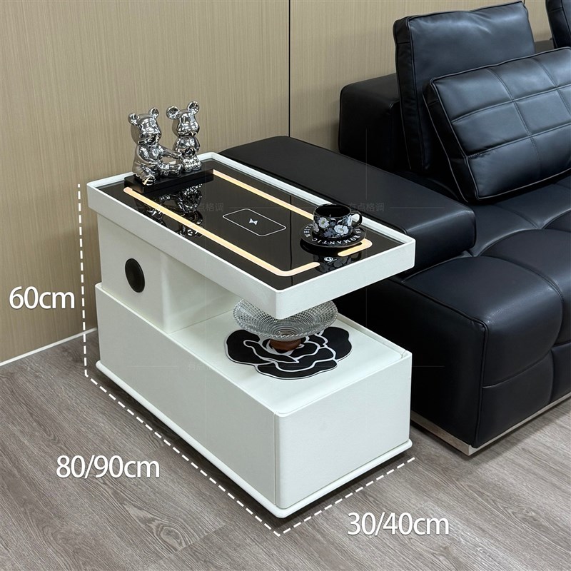 可移动茶几小户型现代简约边柜轻奢E客厅意式极简新款沙发边几推