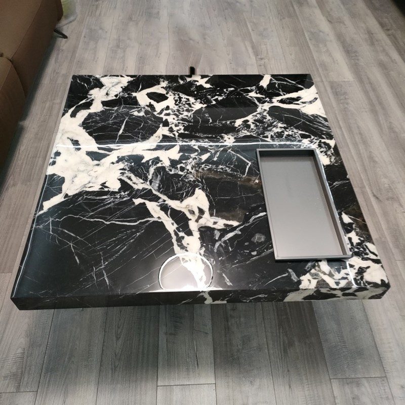 古韵雅奢轻奢现代简约家用高级感大E理石方盒子悬浮茶几客厅小户