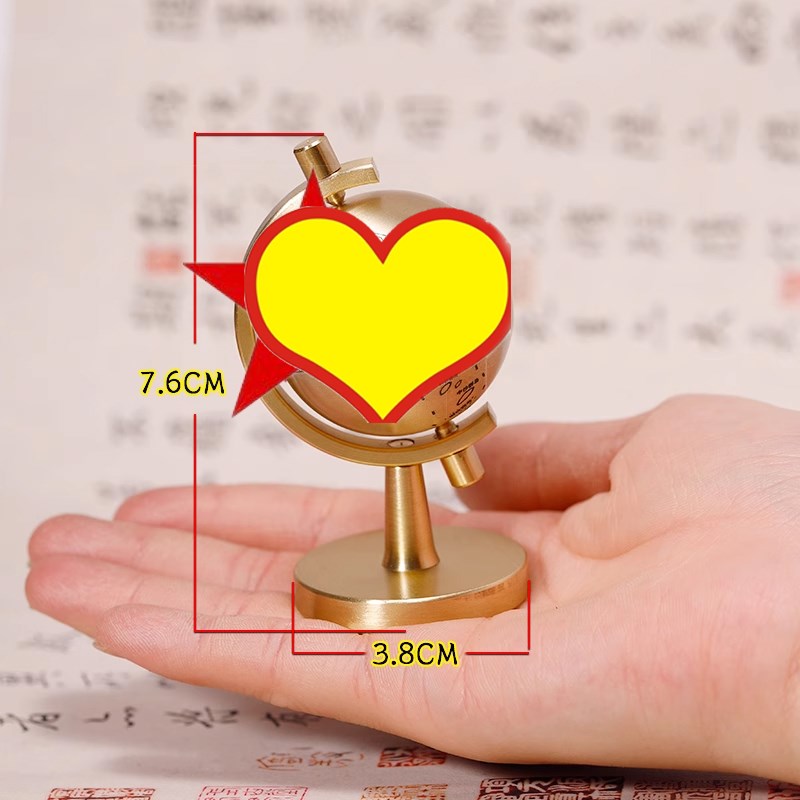 纯黄铜地球仪模型旋转摆件车摆件客厅酒柜玄关创意办公室工艺品